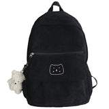 Striped Corduroy Backpack for Teens