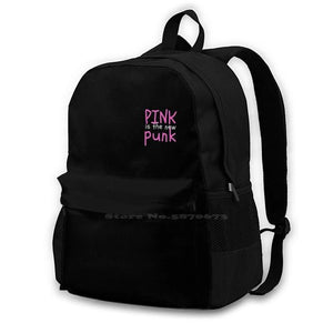 Pink Punk T Shirt Travel Laptop Bagpack Funny Long Short Sleeve