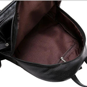 Women's Small Leather School Backpack Girl Multifunctional Shoulder Bag