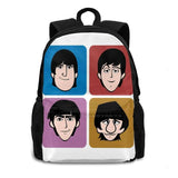 School Bags For Teenage Girls - The Beates Head Print Laptop Travel Bag