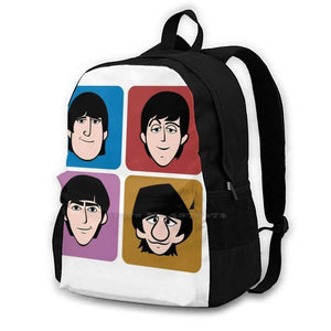 School Bags For Teenage Girls - The Beates Head Print Laptop Travel Bag
