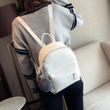 Mini Stone Pattern Backpack Women Casual Soft Leather Bag