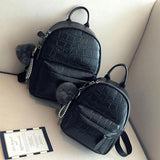 Mini Stone Pattern Backpack Women Casual Soft Leather Bag