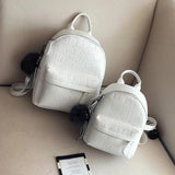 Mini Stone Pattern Backpack Women Casual Soft Leather Bag