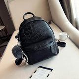 Mini Stone Pattern Backpack Women Casual Soft Leather Bag