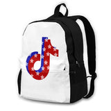 Travel Laptop Backpack American Flag Red Stars