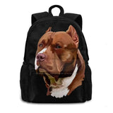 Brown Pitbull Travel Laptop School Backpack Bag Pitbull Dog Animal