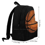 Basketball Ball Word Cloud Sport Large Capacity Backpack