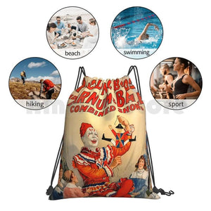 Vintage Circus Poster Backpack Drawstring Bags Gym Bag Waterproof