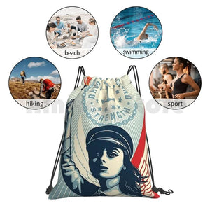 Shepard Fairey island backpack drawstring bags gym bag