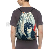 Shepard Fairey island backpack drawstring bags gym bag