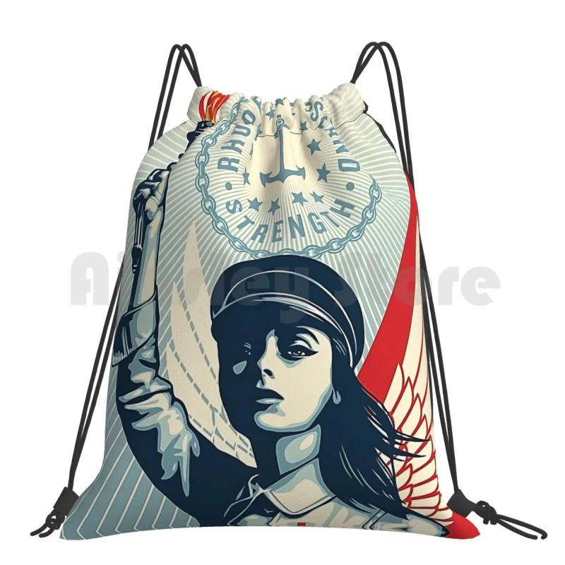 Shepard Fairey island backpack drawstring bags gym bag