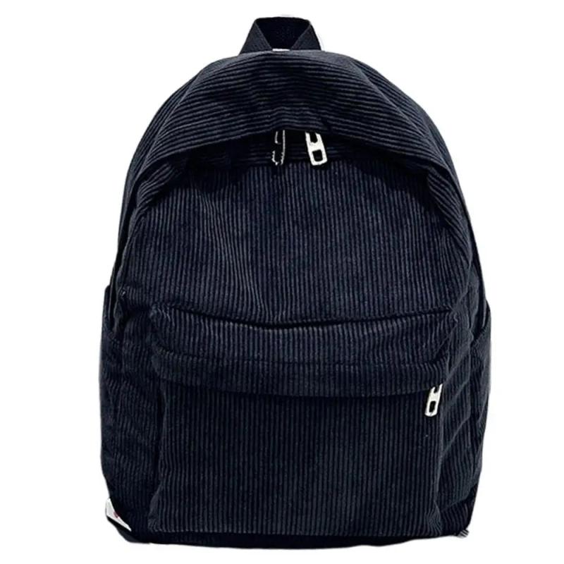 Women Corduroy Student Backpack Schoolbag