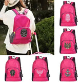 Skull Print Lightweight Folding Backpack Water Repellent Bag for Men Women
