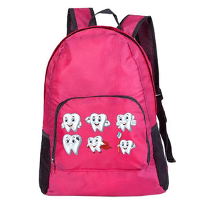 Unisex Lightweight Outdoor Backpack Teeth Print Portable Foldable Daypack