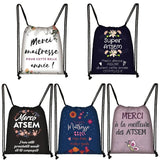 Atsem Merci Maitresse Print Cosmetic Case Teenager Storage Bags