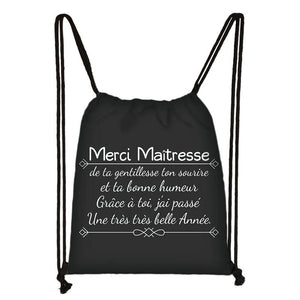 Atsem Merci Maitresse Print Cosmetic Case Teenager Storage Bags