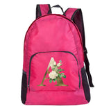 Packable Backpack Golden Flower Print Outdoor Daypack Hiking Travel Bags