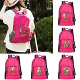 Packable Backpack Golden Flower Print Outdoor Daypack Hiking Travel Bags