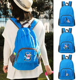 Lightweight Foldable Daypack Women Travel Sports Pack Whitemarble Print
