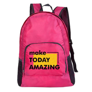 Ultralight Packable Backpack Word Print Foldable Daypack Outdoor Sport Bags