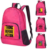 Ultralight Packable Backpack Word Print Foldable Daypack Outdoor Sport Bags