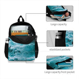 Ocean School Bag Big Capacity Backpack Laptop 15 Inch Summer Bluewater