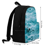 Ocean School Bag Big Capacity Backpack Laptop 15 Inch Summer Bluewater