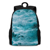 Ocean School Bag Big Capacity Backpack Laptop 15 Inch Summer Bluewater
