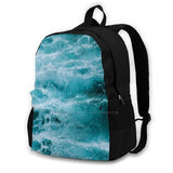 Ocean School Bag Big Capacity Backpack Laptop 15 Inch Summer Bluewater