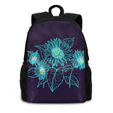 Teal Sunflowers Teen College Student Backpack Laptop Travel Bags
