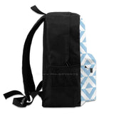 Lightblue Diamond Chevron Pattern Travel Laptop Backpack Bag