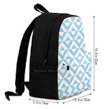 Lightblue Diamond Chevron Pattern Travel Laptop Backpack Bag