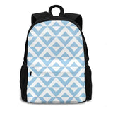 Lightblue Diamond Chevron Pattern Travel Laptop Backpack Bag