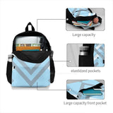 Sky Chevron Backpack Student School Laptop Travel Bag
