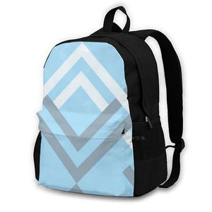 Sky Chevron Backpack Student School Laptop Travel Bag
