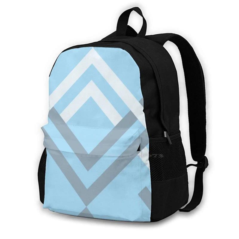 Sky Chevron Backpack Student School Laptop Travel Bag