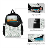 Watercolor Greenery Backpack Student Laptop Travel Bag