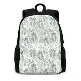 Watercolor Greenery Backpack Student Laptop Travel Bag