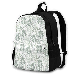 Watercolor Greenery Backpack Student Laptop Travel Bag