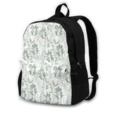 Watercolor Greenery Backpack Student Laptop Travel Bag