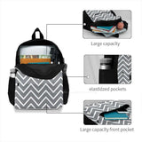 Grey Chevron Pattern Bags Laptop Backpack