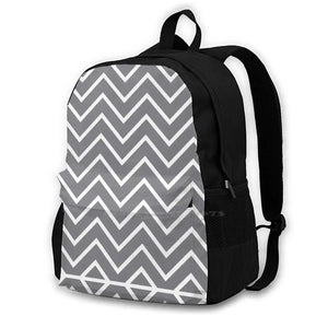 Grey Chevron Pattern Bags Laptop Backpack