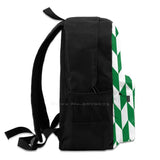 Green Chevron Backpack for Men Women Teens Girls