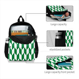 Green Chevron Backpack for Men Women Teens Girls