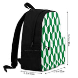Green Chevron Backpack for Men Women Teens Girls