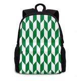 Green Chevron Backpack for Men Women Teens Girls