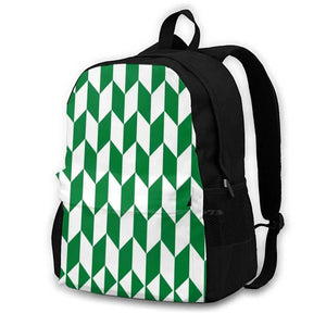 Green Chevron Backpack for Men Women Teens Girls