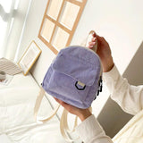 Mini Velvet Backpack with Makeup Bag Set