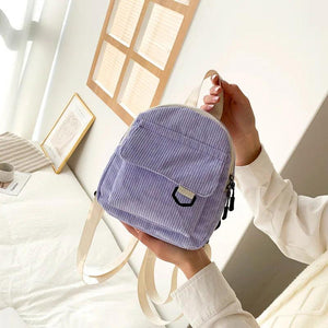 Velvet Mini Backpack and Makeup Bag Set